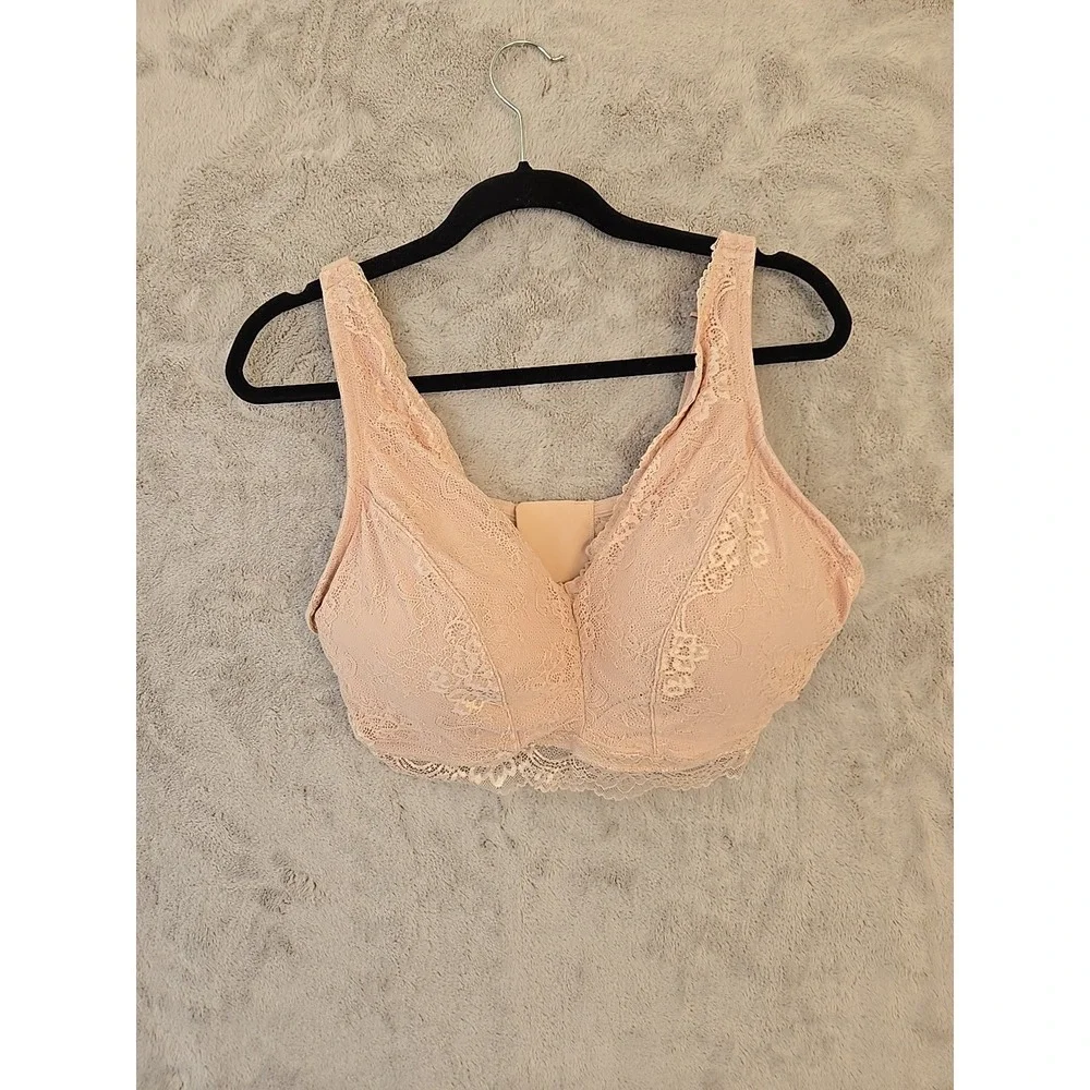 Secret Treasures Full Figure Size 3X Bralette Lot Of 3 - 2 Suntan, 1 Pebble Gray